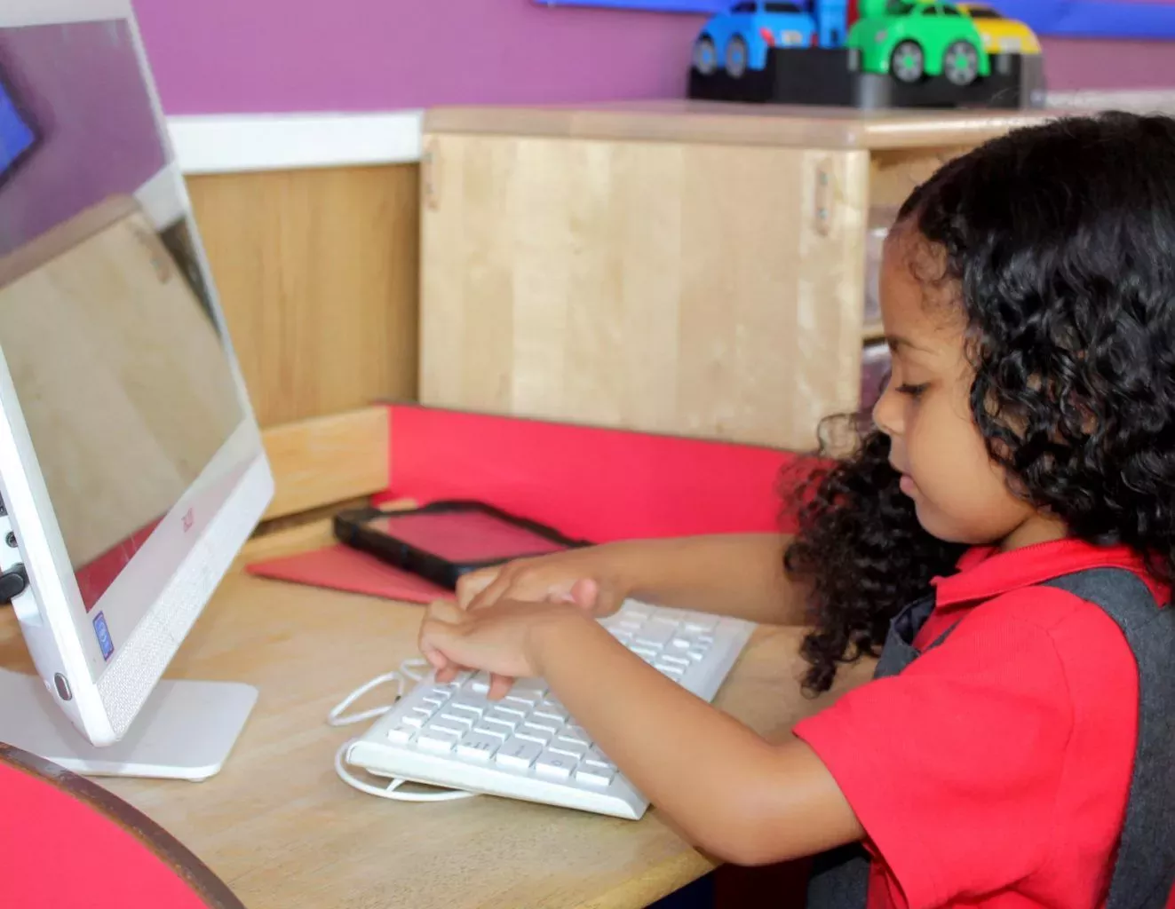 We introduce children to computers and basic Maths and English software in pre-school, so that by the time they go to school, they are familiar with using a mouse and keyboard.
