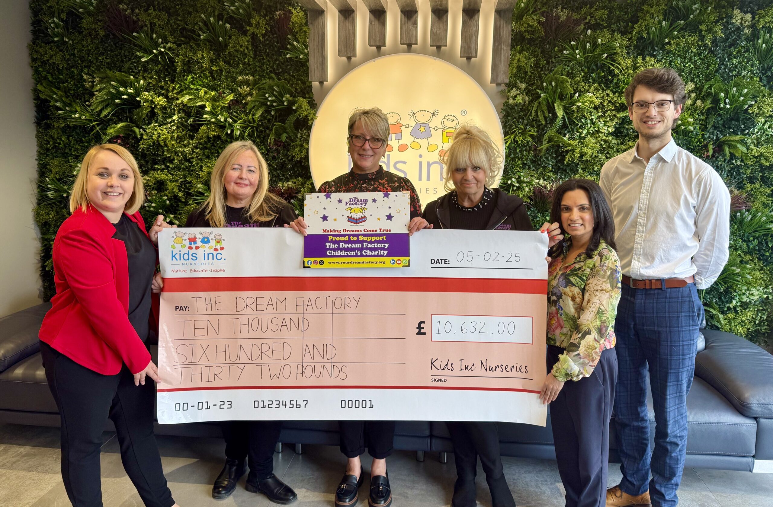 Kids Inc Raises More Than £10,000 for The Dream Factory! Kids Inc Nurseries